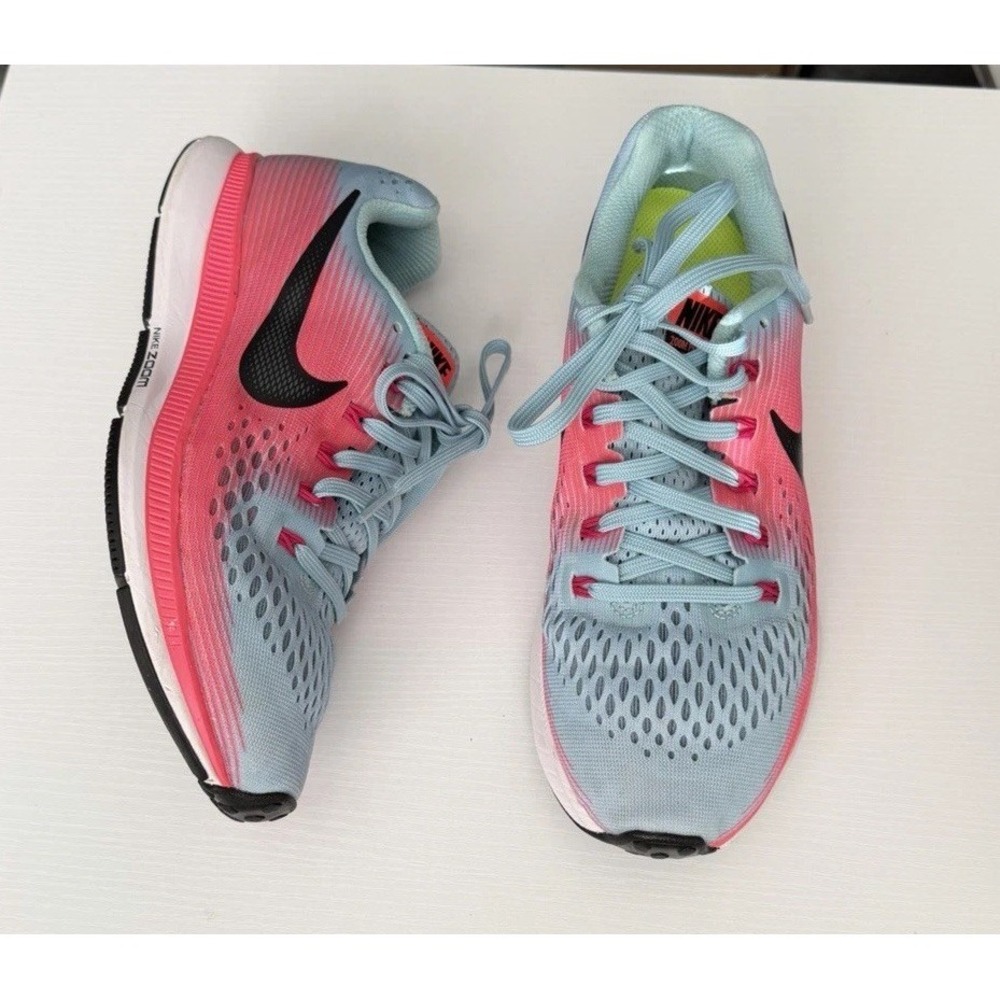 Nike Air Zoom Pegasus 34 Women's Size 7.5 Running Shoes Blue Pink Athletic